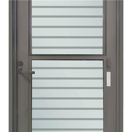 ชุดประตูบานเปิด ระบายอากาศ อะลูมิเนียม SANKYOALUMI J-TRUST VENTILATION 90x205 ซม. สีเทาซาฮาร่า พร้อมชุดวงกบ-บานพับ-ลูกบิด-โช้ค_3