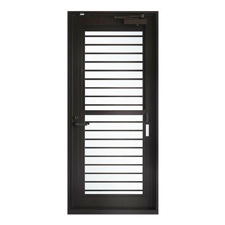 ชุดประตูบานเปิด ระบายอากาศ อะลูมิเนียม SANKYOALUMI J-TRUST VENTILATION 90x205 ซม. สีดำ พร้อมชุดวงกบ-บานพับ-ลูกบิด-โช้ค_2