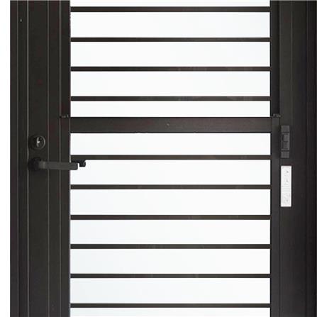 ชุดประตูบานเปิด ระบายอากาศ อะลูมิเนียม SANKYOALUMI J-TRUST VENTILATION 90x205 ซม. สีดำ พร้อมชุดวงกบ-บานพับ-ลูกบิด-โช้ค_3