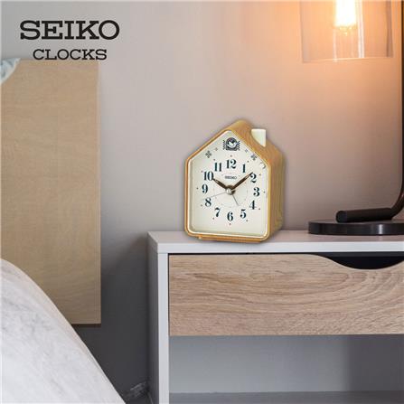 นาฬิกาปลุก SEIKO CLOCKS QHP011B 4.33X3.38 นิ้ว สีน้ำตาลเข้ม_5