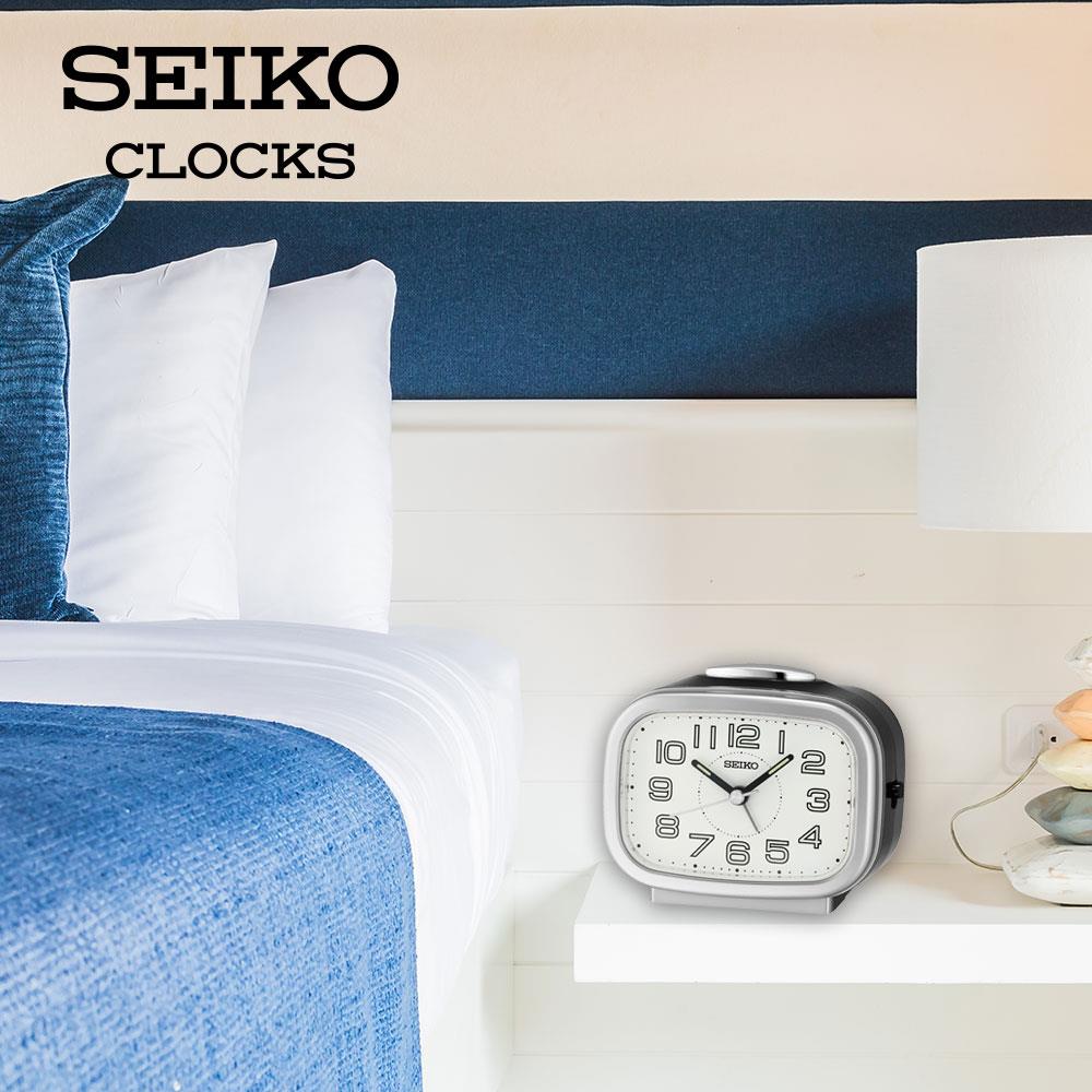นาฬิกาปลุก SEIKO CLOCKS QHK060S 3.89X3.3 นิ้ว สีเงิน