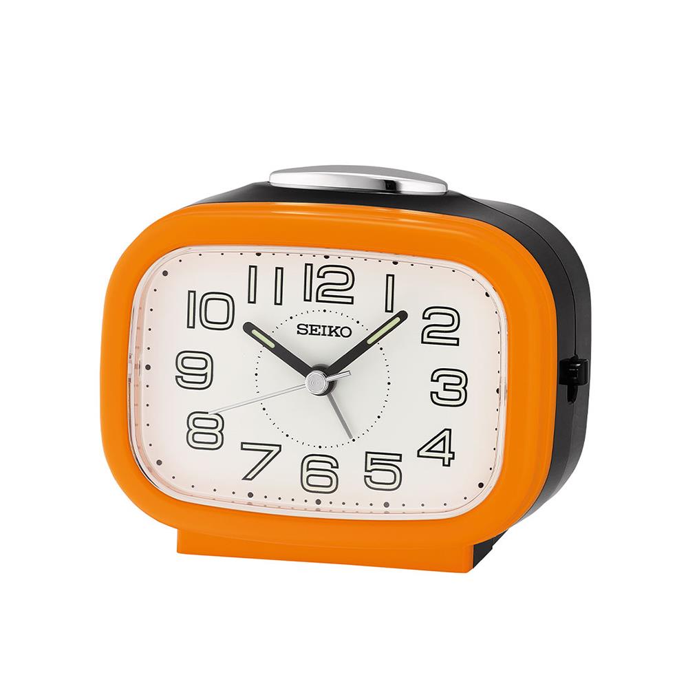 นาฬิกาปลุก SEIKO CLOCKS QHK060E 3.89X3.3 นิ้ว สีส้ม_1