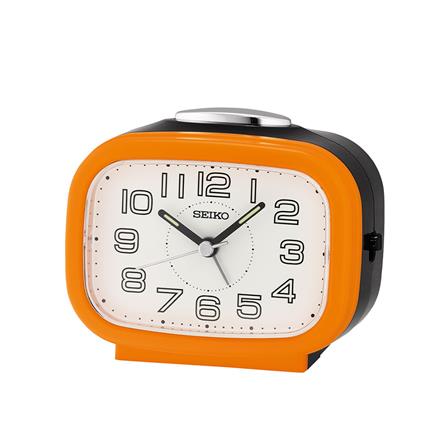 นาฬิกาปลุก SEIKO CLOCKS QHK060E 3.89X3.3 นิ้ว สีส้ม