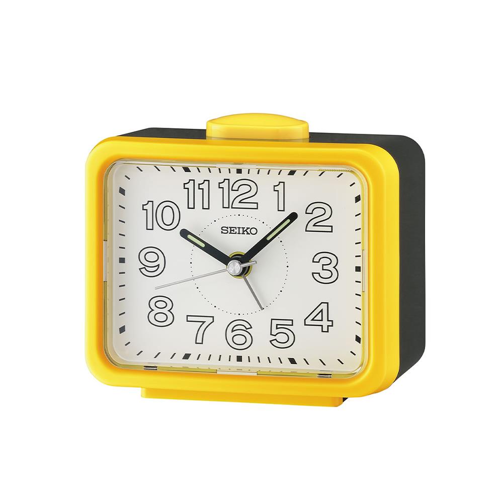 นาฬิกาปลุก SEIKO CLOCKS QHK061Y 3.38X4.29 นิ้ว สีเหลือง