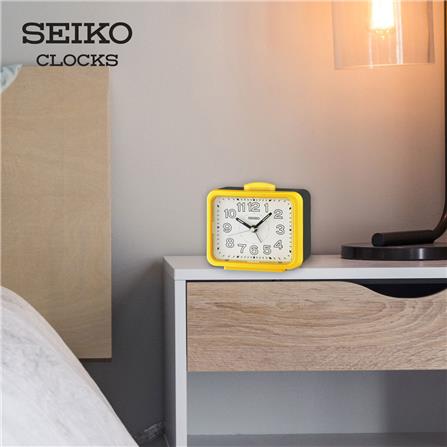 นาฬิกาปลุก SEIKO CLOCKS QHK061Y 3.38X4.29 นิ้ว สีเหลือง_4