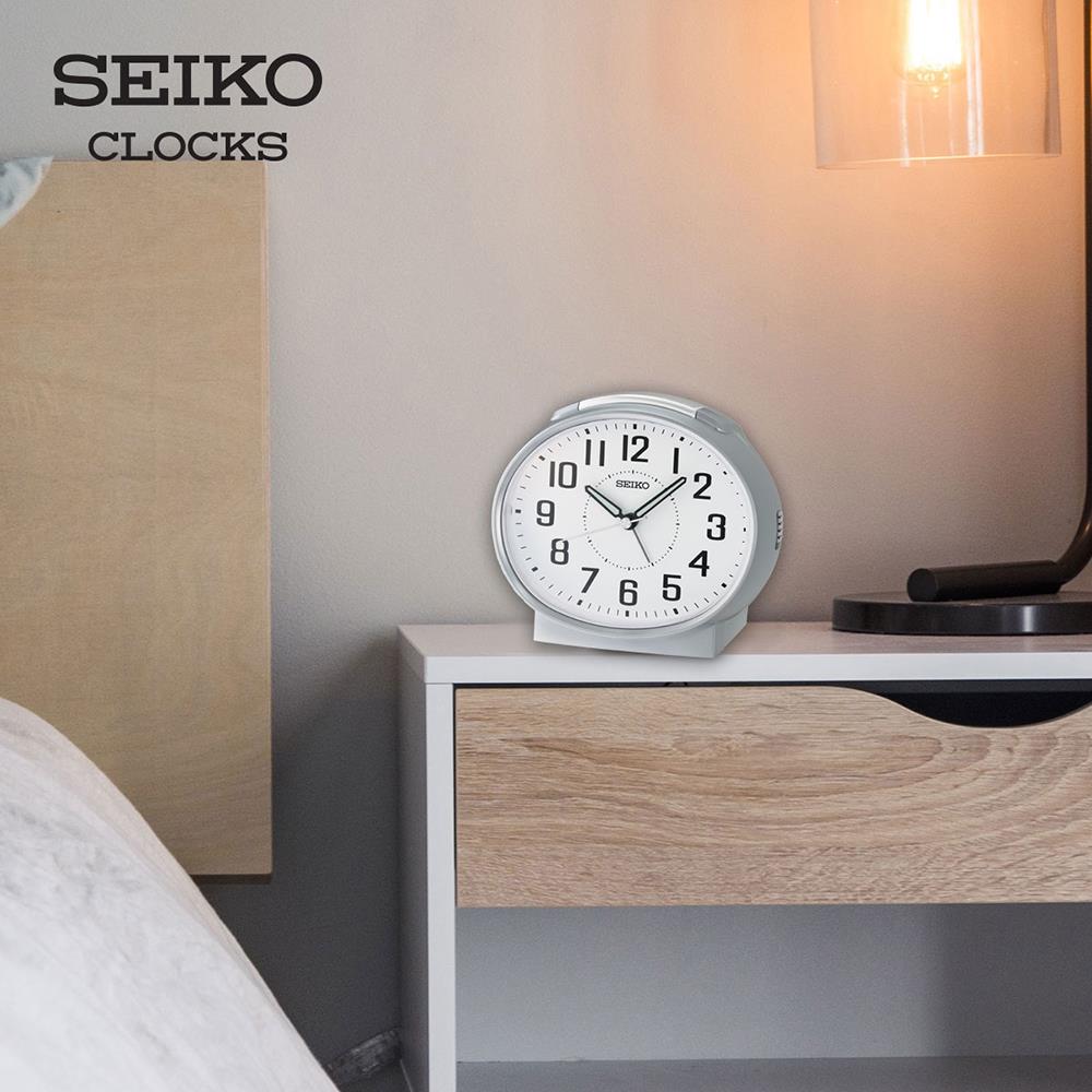 นาฬิกาปลุก SEIKO CLOCKS QHK059S 4.4X5 นิ้ว สีเงิน