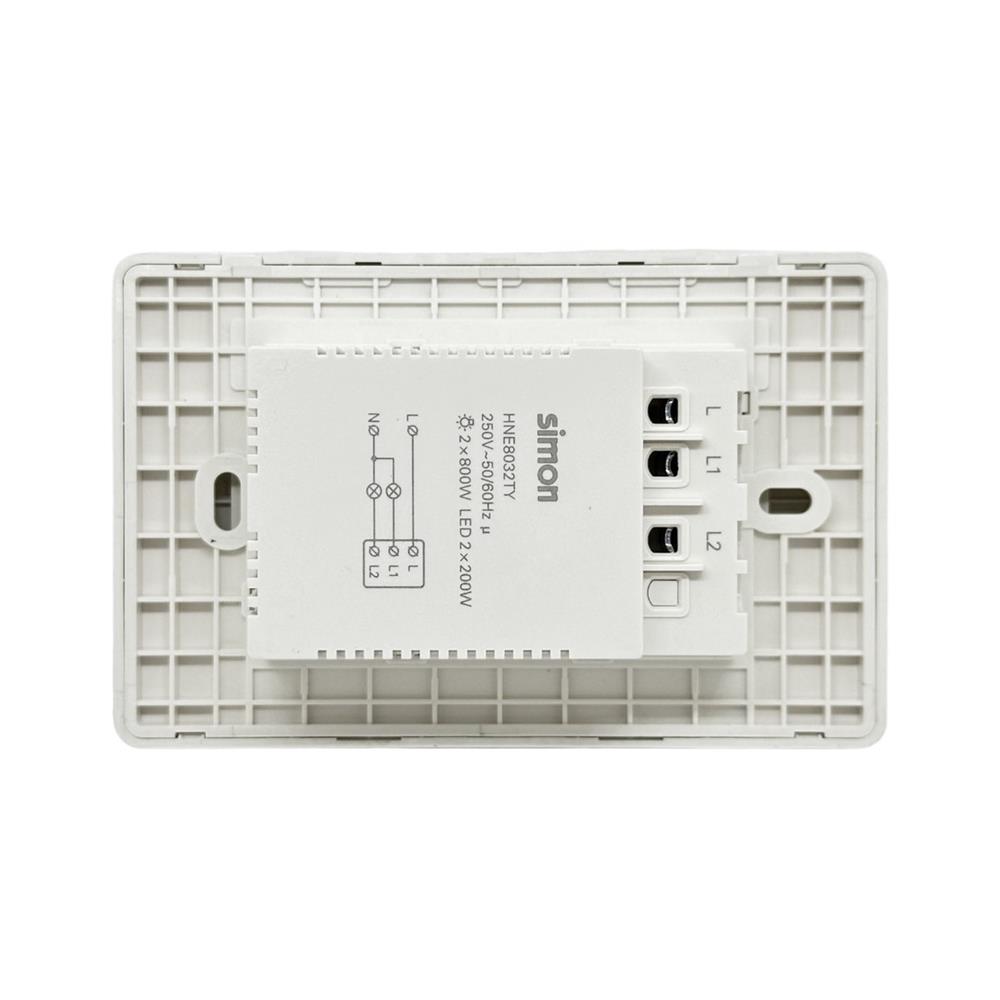 สวิตซ์ไฟอัจฉริยะ 2 ช่อง SIMON SIM52S-02-IOTTE-WH สีขาว