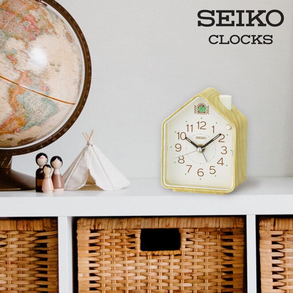นาฬิกาปลุก SEIKO CLOCKS QHP011A 4.33X3.38 นิ้ว สีน้ำตาลอ่อน