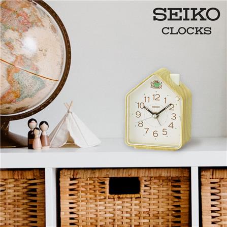 นาฬิกาปลุก SEIKO CLOCKS QHP011A 4.33X3.38 นิ้ว สีน้ำตาลอ่อน_5