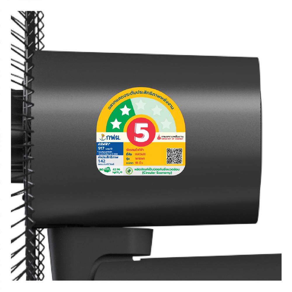 พัดลมติดผนัง 18 นิ้ว HATARI W18M1 สีดำ