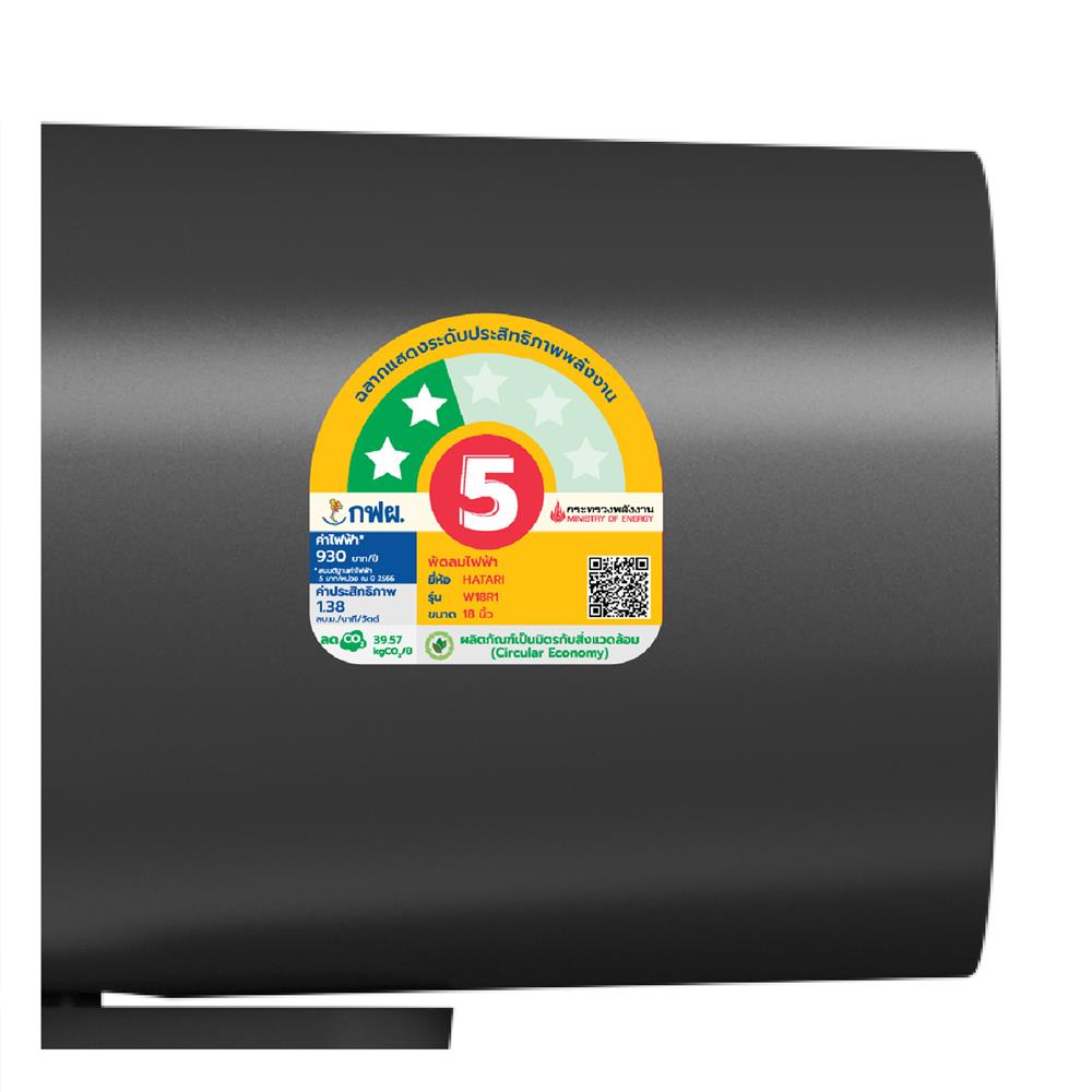 พัดลมติดผนัง 18 นิ้ว HATARI W18R1 สีดำ