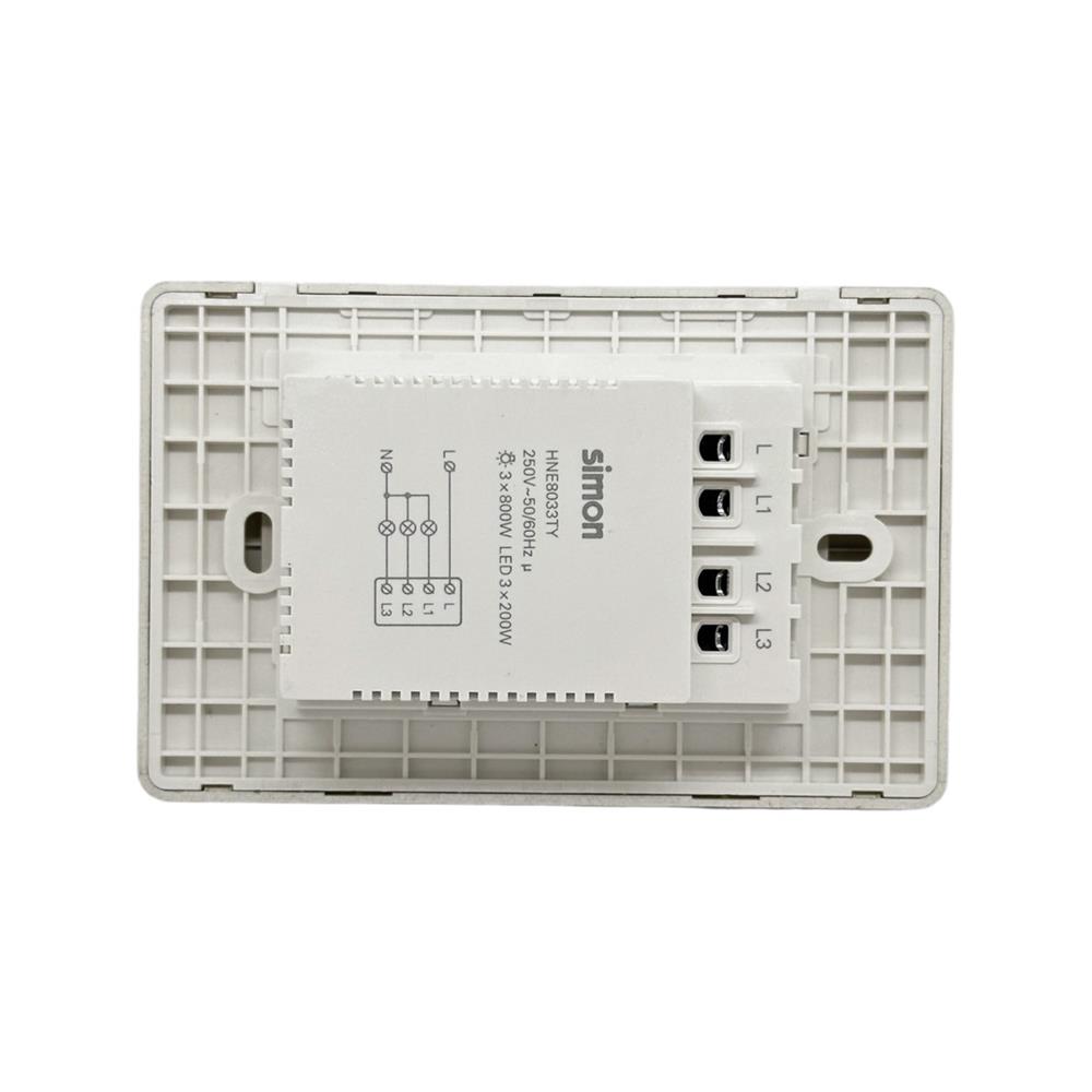 สวิตซ์ไฟอัจฉริยะ 3 ช่อง SIMON SIM52S-03-IOTTE-WH สีขาว