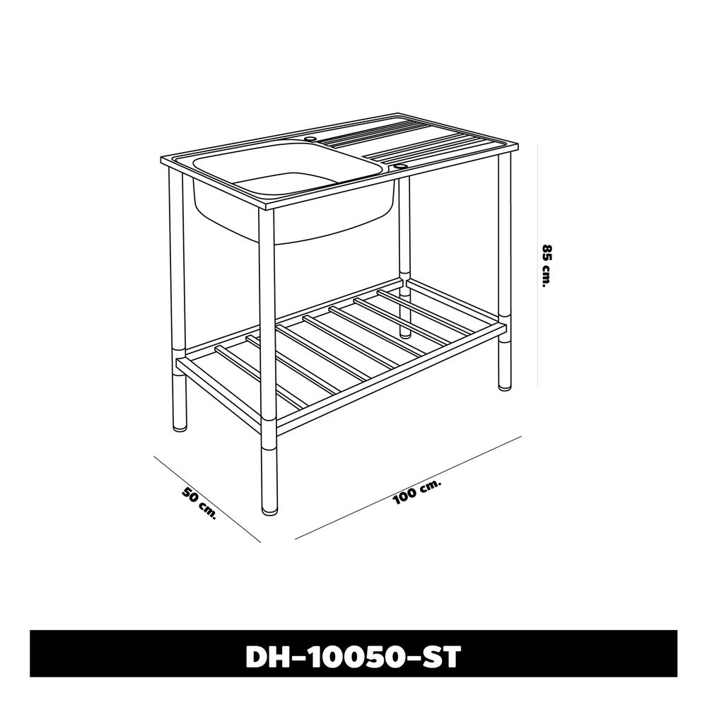 ซิงค์ขาตั้ง 1 หลุม 1 ที่พัก DYNA HOME DH-10050-ST สีเงิน
