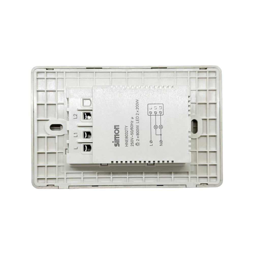 สวิตซ์ไฟอัจฉริยะ 2 ช่อง SIMON SIM52S-02-IOTTE-G7 สีทอง