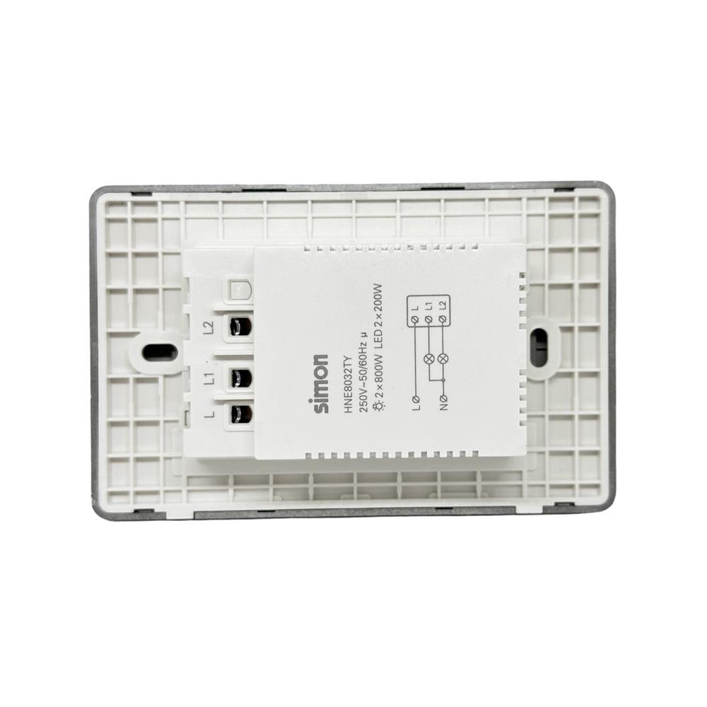 สวิตซ์ไฟอัจฉริยะ 2 ช่อง SIMON SIM52S-02-IOTTE-GR7 สีเทา