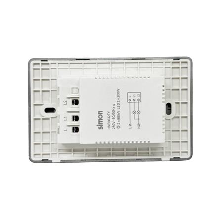 สวิตซ์ไฟอัจฉริยะ 2 ช่อง SIMON SIM52S-02-IOTTE-GR7 สีเทา_1