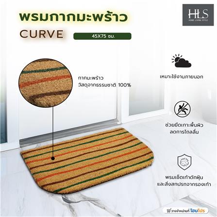 พรมกากมะพร้าว HOME LIVING STYLE CURVE 45X75 ซม. สีเขียว_7