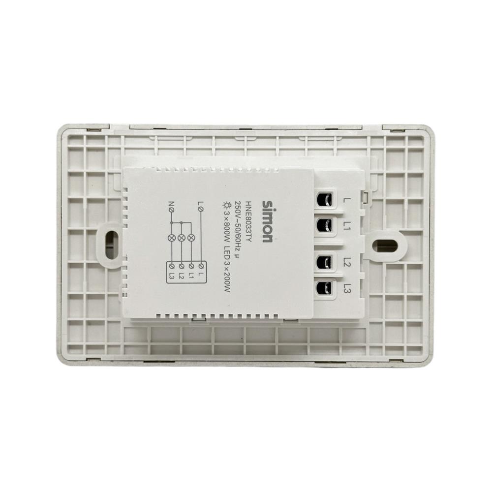 สวิตซ์ไฟอัจฉริยะ 3 ช่อง SIMON SIM52S-03-IOTTE-G7 สีทอง