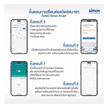 สวิตซ์ไฟอัจฉริยะ 3 ช่อง SIMON SIM52S-03-IOTTE-GR7 สีเทา_5