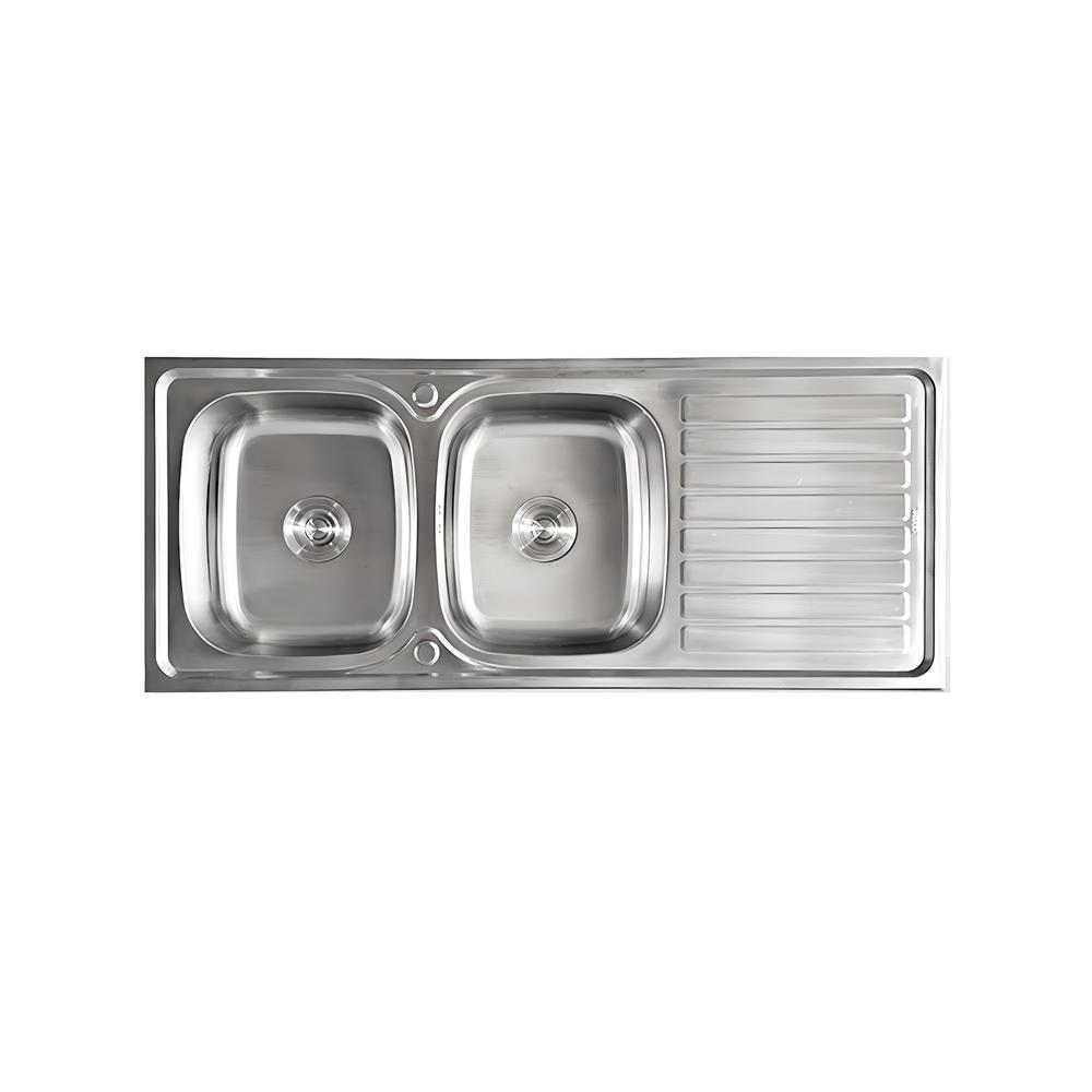 ซิงค์ขาตั้ง 2 หลุม 1 ที่พัก TECNOSTAR STT 120 สีเงิน