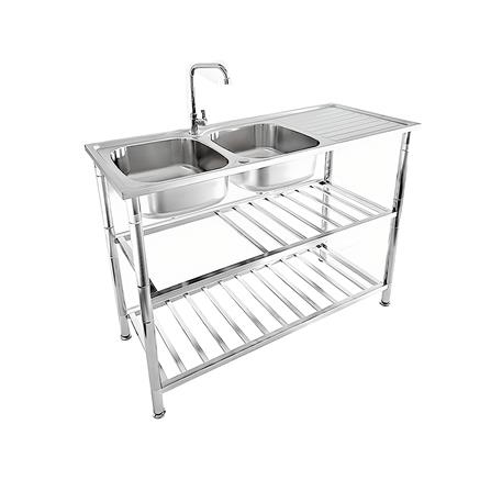 ซิงค์ขาตั้ง 2 หลุม 1 ที่พัก TECNOSTAR STT 120 สีเงิน_0