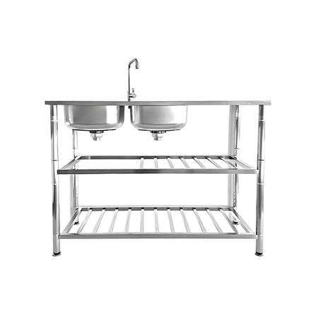 ซิงค์ขาตั้ง 2 หลุม 1 ที่พัก TECNOSTAR STT 120 สีเงิน_1