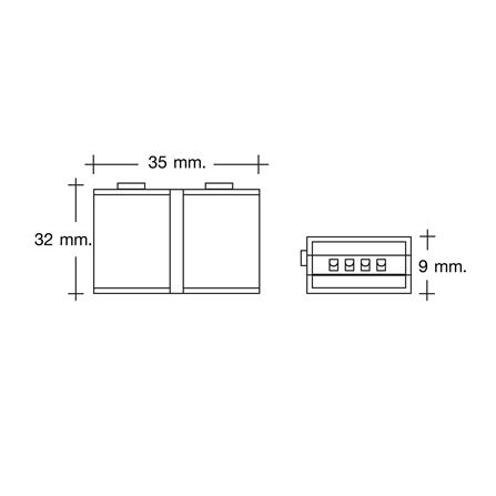 อุปกรณ์ตัวต่อกลางทางสำหรับไฟเส้น LED HI-TEK SINGLE COLOR 2 PIN แพ็ก 5 ชิ้น_3