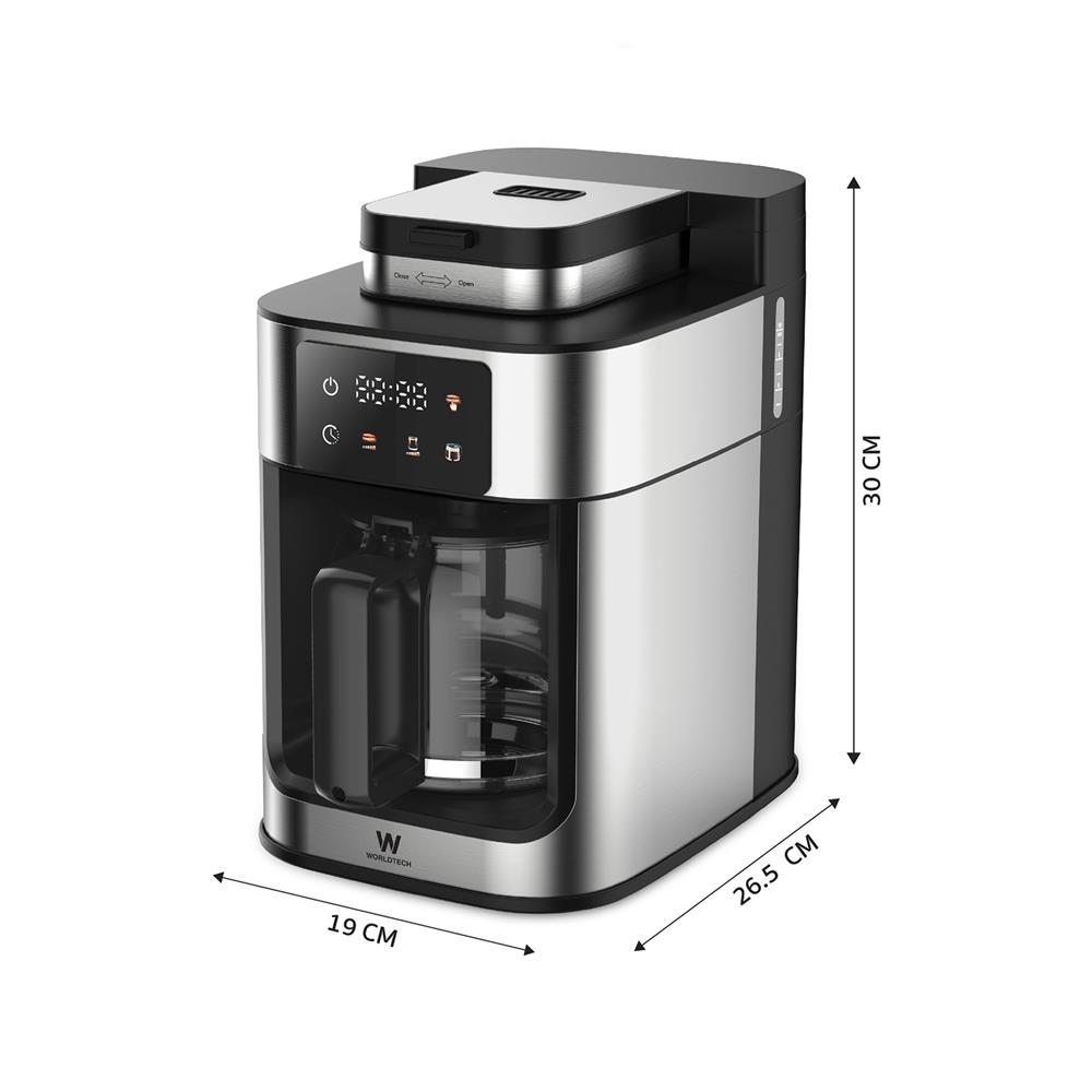 เครื่องชงกาแฟดริป WORLDTECH WT-CM315T สีเงิน