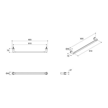 ราวแขวนผ้า KOHLER K-97495X-RGD สีโรสโกลด์_1