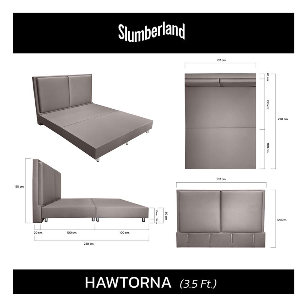ฐานรองหัวเตียง 3.5 ฟุต SLUMBERLAND HAWTORNA สี GREY