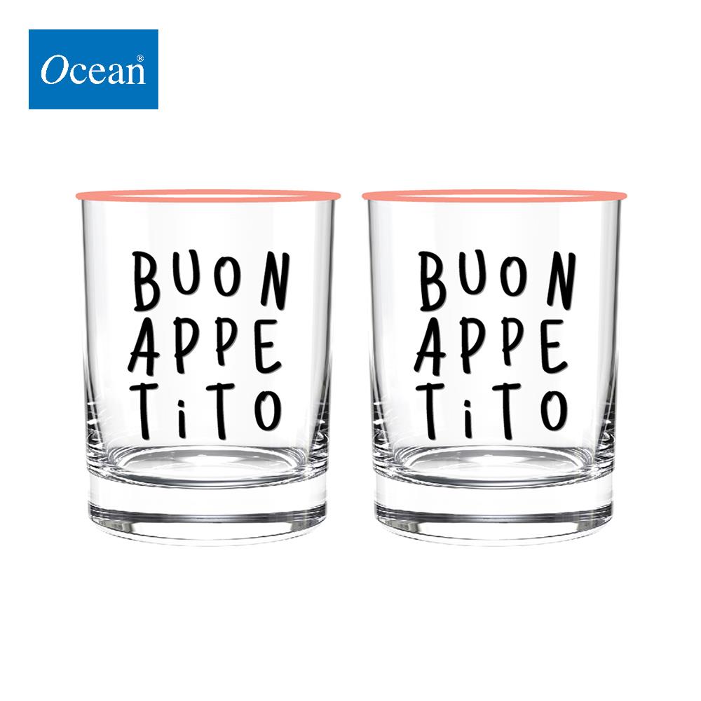 แก้วน้ำ 385 มล. OCEAN GLASS SIP O'CLOCK DAY PINK แพ็ก 2 ใบ