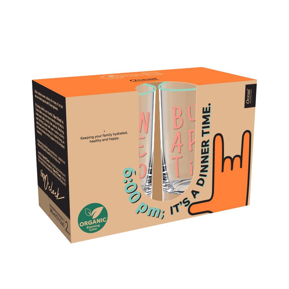 แก้วน้ำ 385 มล. OCEAN GLASS SIP O'CLOCK NIGHT MINT แพ็ก 2 ใบ