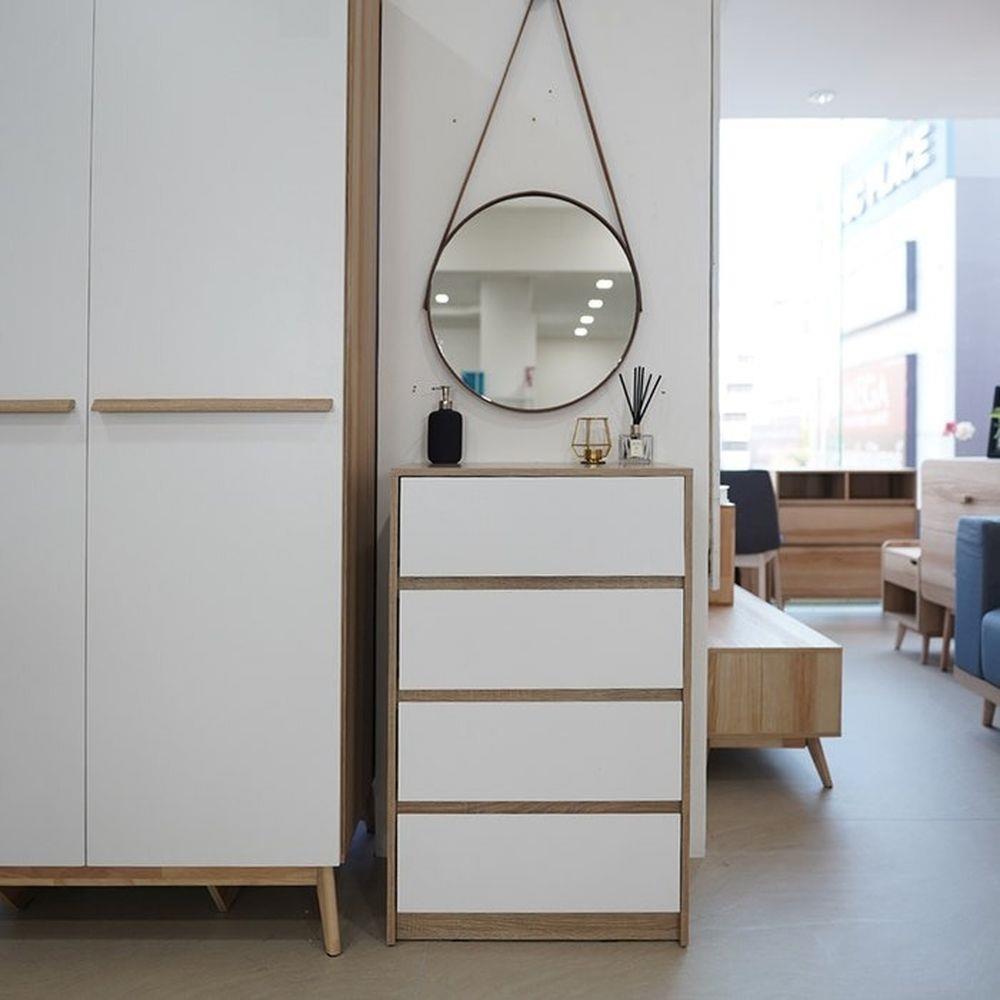 ตู้ลิ้นชัก 4 ลิ้นชัก LOOMS 19209903 60 ซม. สีโซลิดโอ๊ค/ขาว