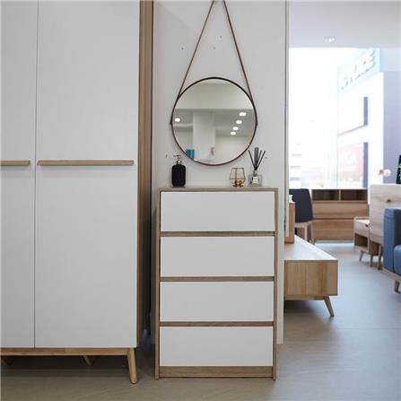 ตู้ลิ้นชัก 4 ลิ้นชัก LOOMS 19209903 60 ซม. สีโซลิดโอ๊ค/ขาว_5