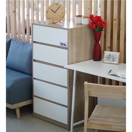 ตู้ลิ้นชัก 5 ลิ้นชัก LOOMS 19209904 60 ซม. สีโซลิดโอ๊ค/ขาว_2