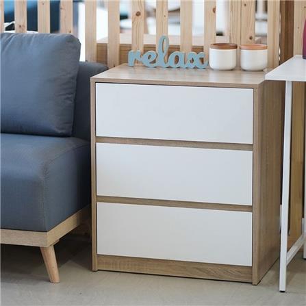 ตู้ลิ้นชัก 3 ลิ้นชัก LOOMS 19209902 60 ซม. สีโซลิดโอ๊ค/ขาว_2
