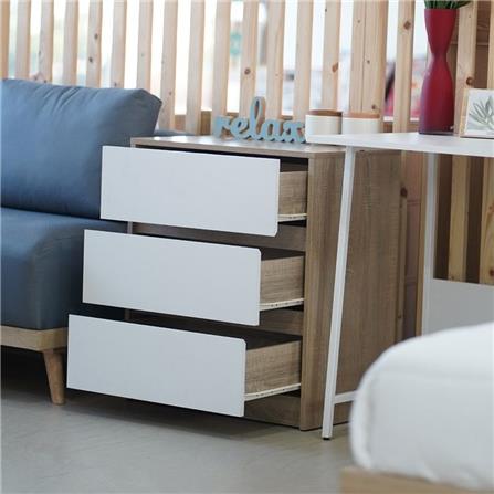 ตู้ลิ้นชัก 3 ลิ้นชัก LOOMS 19209902 60 ซม. สีโซลิดโอ๊ค/ขาว_6