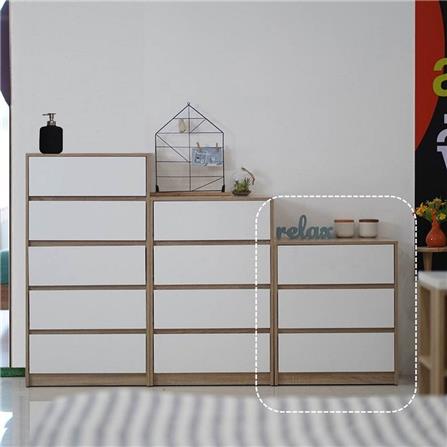 ตู้ลิ้นชัก 3 ลิ้นชัก LOOMS 19209902 60 ซม. สีโซลิดโอ๊ค/ขาว_7