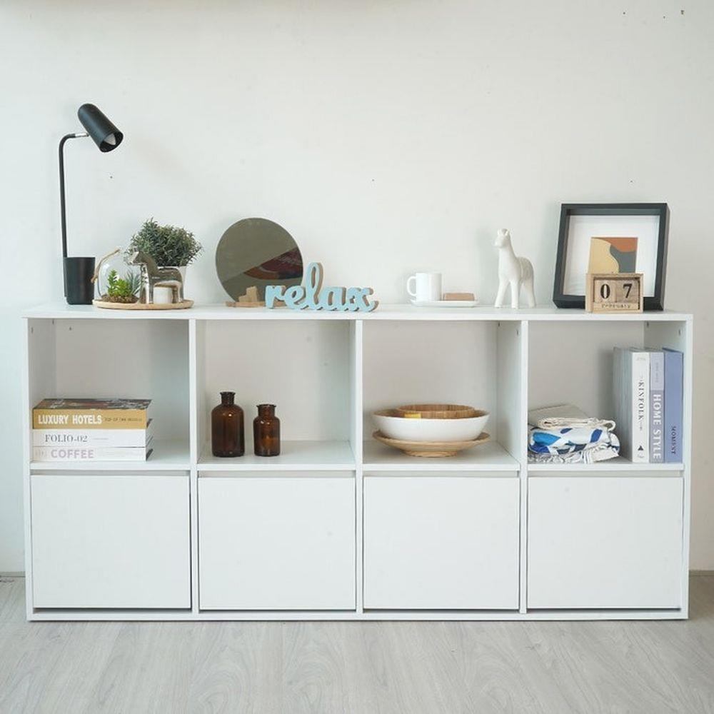 ตู้เตี้ยบานผสม 8 ช่อง LOOMS 19212212 160 ซม. สีขาว