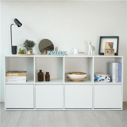 ตู้เตี้ยบานผสม 8 ช่อง LOOMS 19212212 160 ซม. สีขาว_5