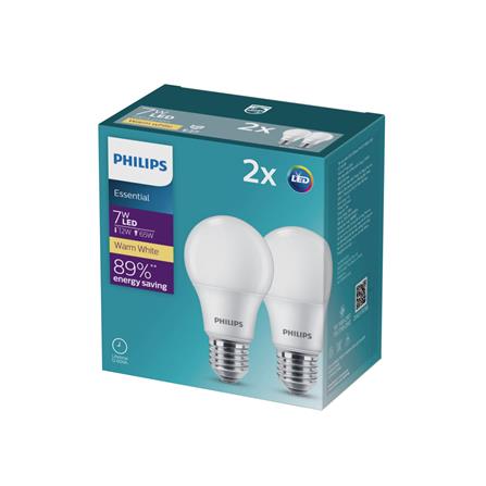 หลอด LED PHILIPS ESSENTIAL 7 วัตต์ WARM WHITE E27 แพ็ก 2 ชิ้น_2