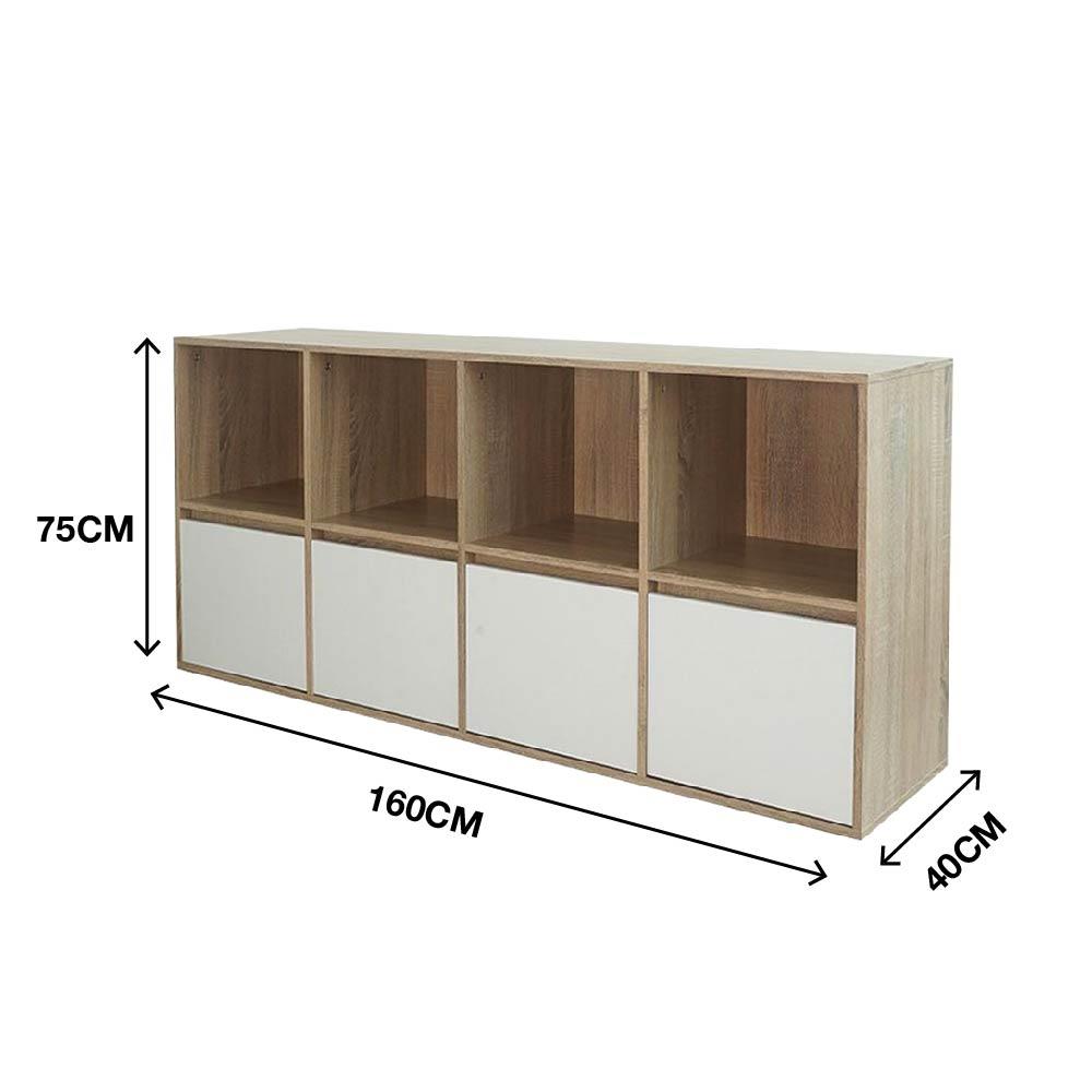 ตู้เตี้ยบานผสม 8 ช่อง LOOMS 19212211 160 ซม. สีไม้อ่อน/ขาว