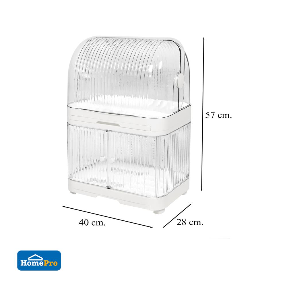 ชั้นคว่ำจานพลาสติก 2 ชั้น มีฝาครอบ KECH WATERY