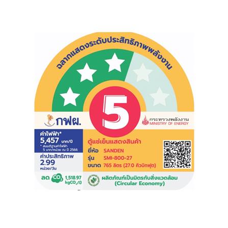 ตู้เครื่องดื่ม 2 ประตู SANDEN SMI-800 27 คิว สีขาว_3