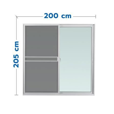 ประตูบานเลื่อน อะลูมิเนียม S-S มุ้ง AZLE PLUS 200x205 ซม. สีขาว_0