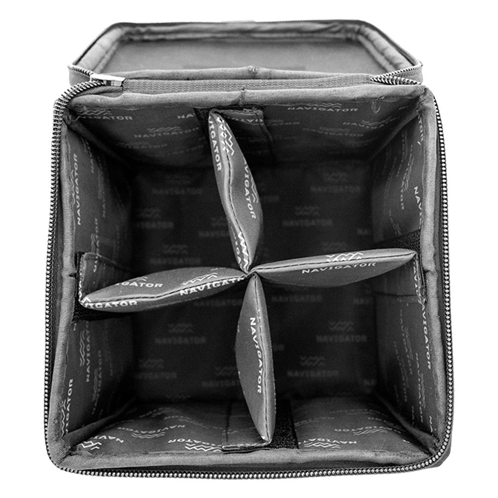 กระเป๋าแก้วไวน์ 4 ช่อง NAVIGATOR สีเทา/ดำ