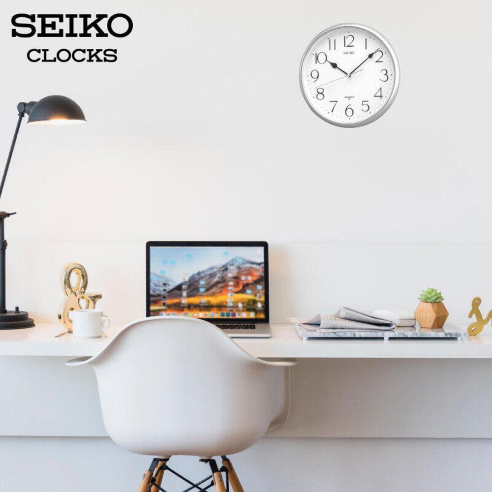 นาฬิกาแขวน SEIKO CLOCKS QXA747S 11 นิ้ว สีเงิน
