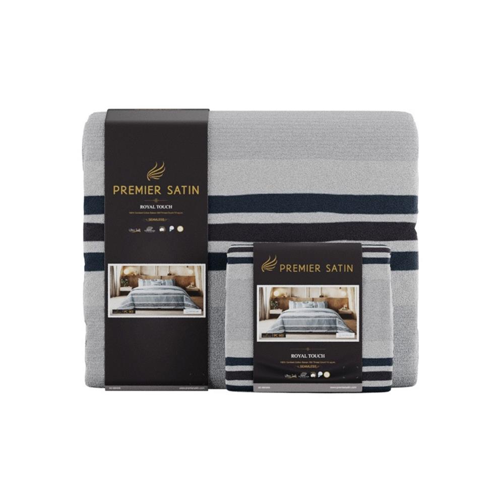 ชุดผ้าปูที่นอน 5 ฟุต 6 ชิ้น PREMIER SATIN ROYAL TOUCH PRINT PC143