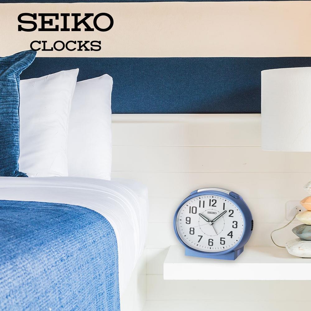 นาฬิกาปลุก SEIKO CLOCKS QHK059L 4.4X5 นิ้ว สีน้ำเงิน