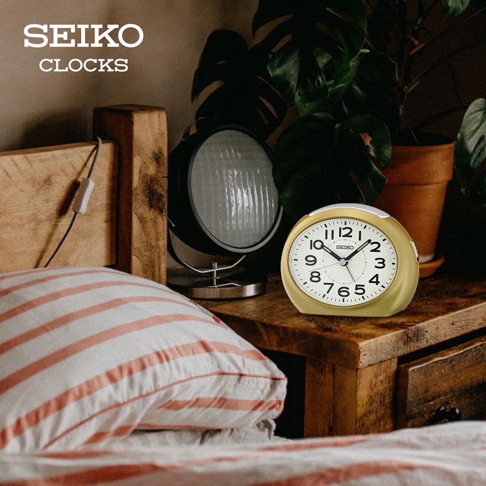 นาฬิกาปลุก SEIKO CLOCKS QHE193G 3.4X4.4 นิ้ว สีทอง